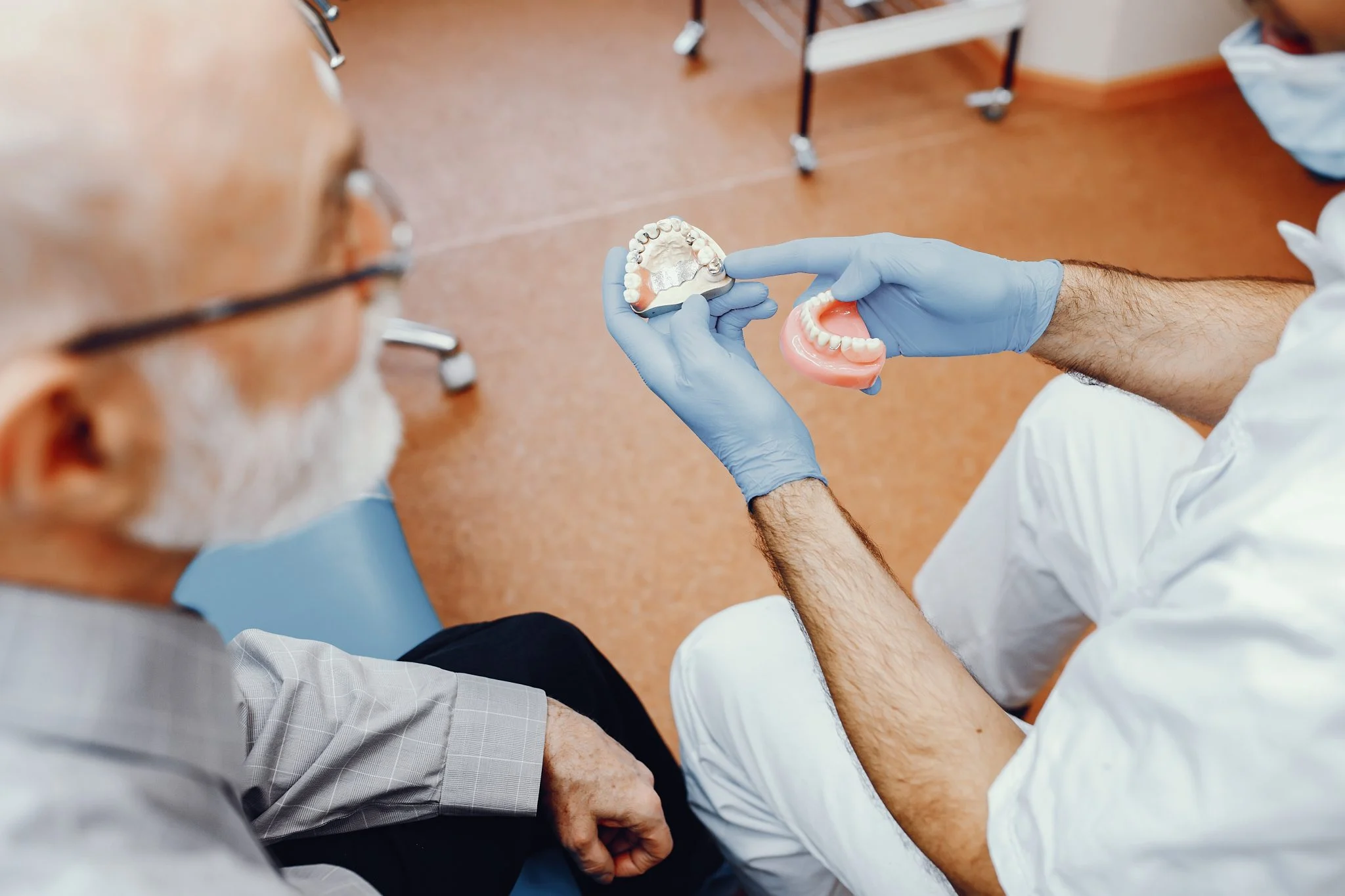 man sitting in the dentist's office